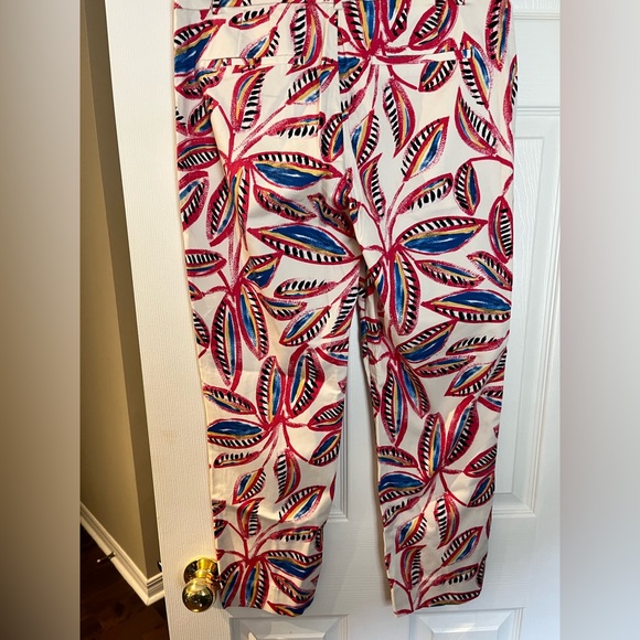J. Crew White Pants with Floral Print, Size 4 - Picture 8 of 9